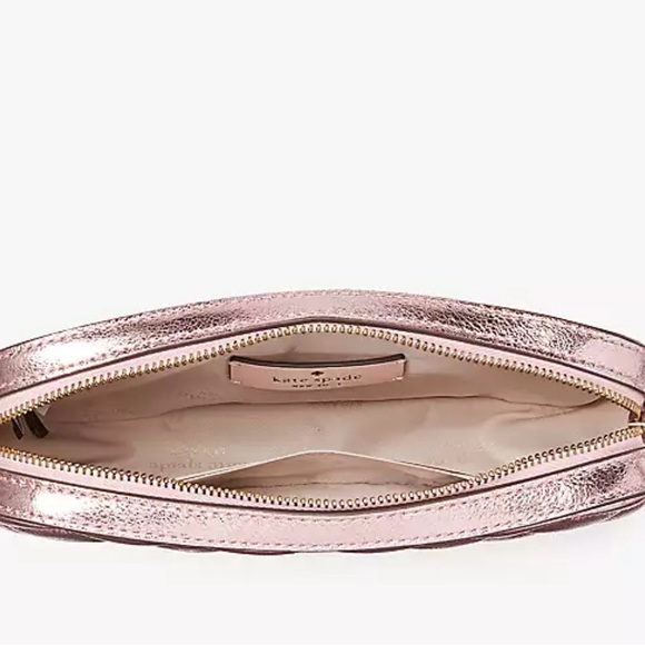 NWT Kate Spade Glimmer Quilted Metallic Crossbody in Mitten Pink - Picture 3 of 7